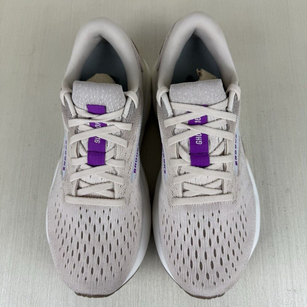 Brooks Ghost 16 Running Shoes Womens Size 7 Almond Peach Purple Athletic Gym Run - Picture 8 of 11